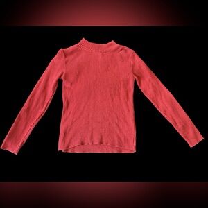 Vintage 90s Pendleton Red Mock Neck Long Sleeved Cotton Sweater Size Small